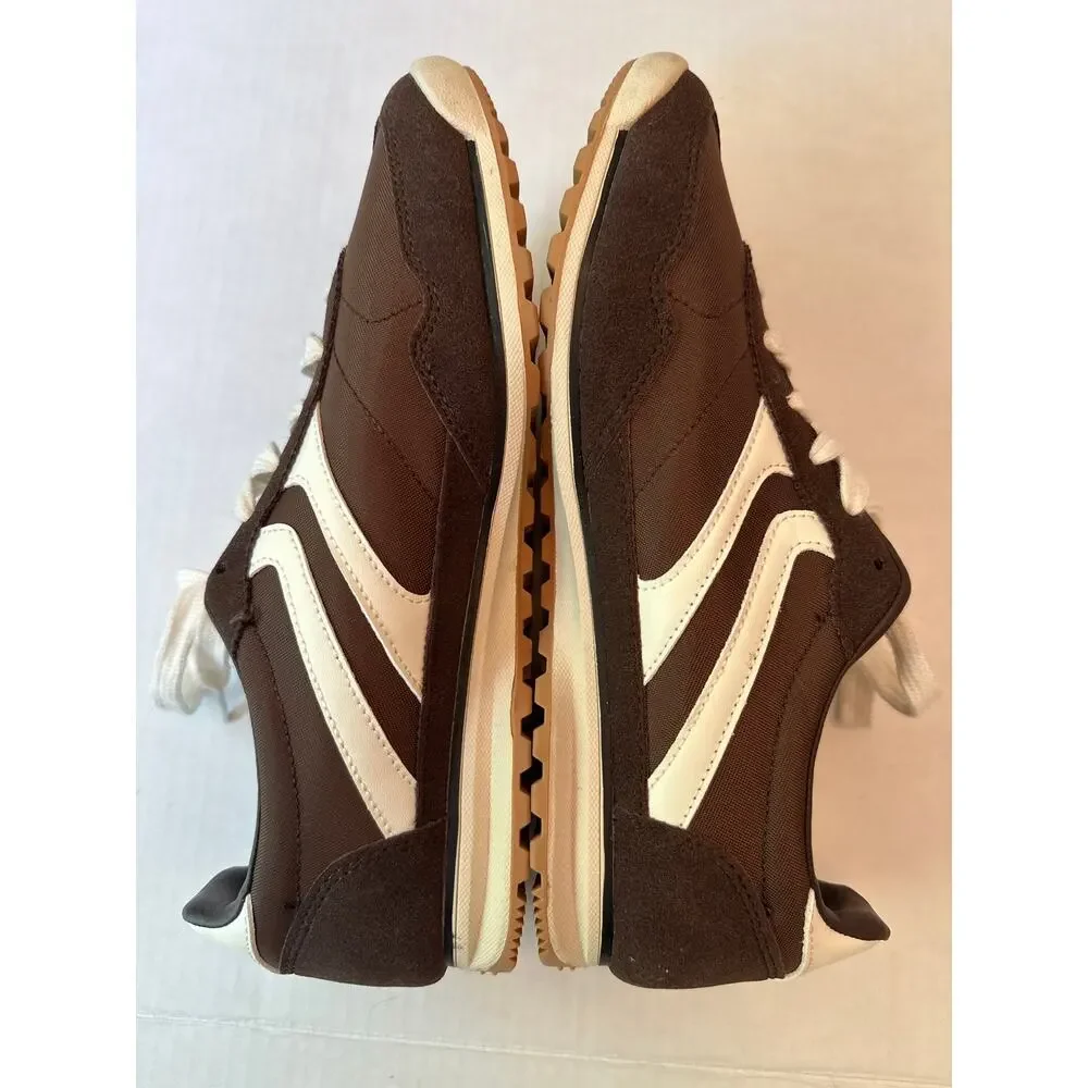 No Boundaries Retro Sneakers Women 9 Brown White Suede Look Y2K Terrace